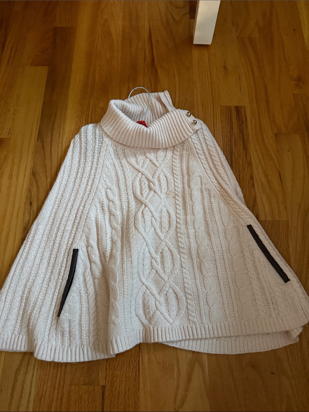 Janie and Jack Cream Cable Knit Turtleneck Poncho